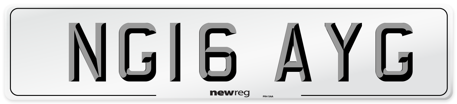 NG16 AYG Number Plate from New Reg
